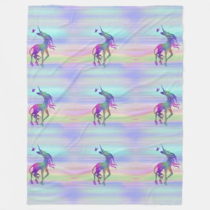 Cooles Tiermuster - Alleinstehendes Einhorn 3 Fleecedecke