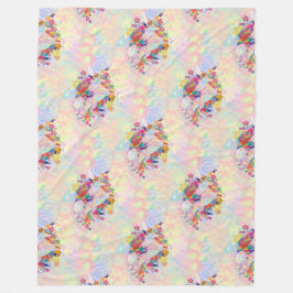 Cooles Tiermuster - Blume Power Einhorn 1 Fleecedecke