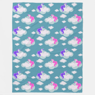 Cooles Tiermuster - Comic Einhorn 3 Fleecedecke