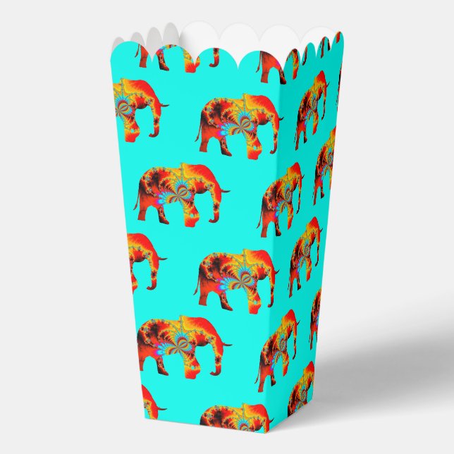 Cooles Tiermuster - Elefant 2 Geschenkschachtel (Rückseite)