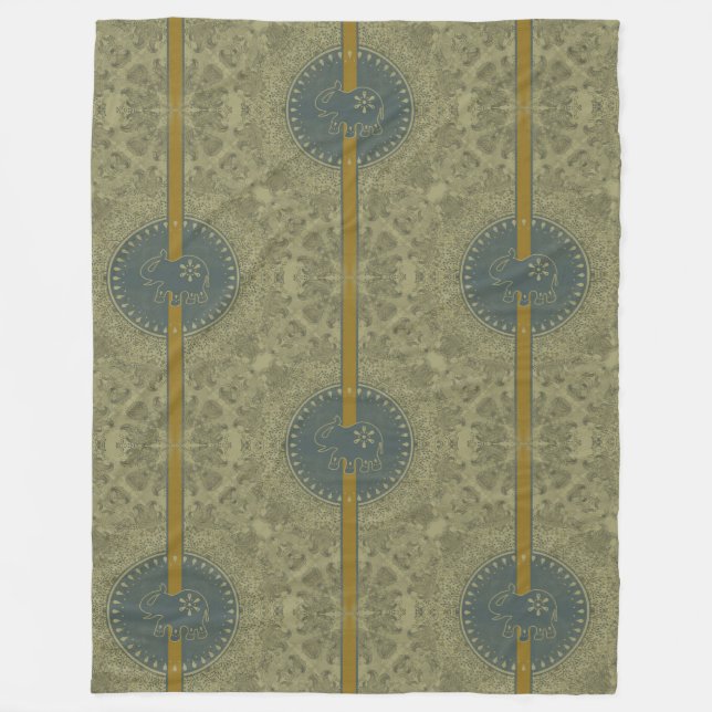 Cooles Tiermuster - Elefant 6 Fleecedecke (Vorderseite)