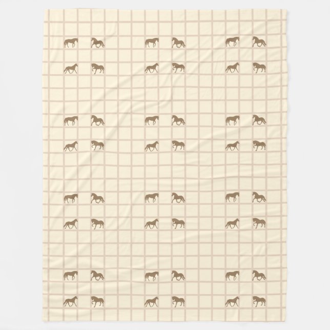 Cooles Tiermuster - Gitterformen - Pferde 1 Fleecedecke (Vorderseite)