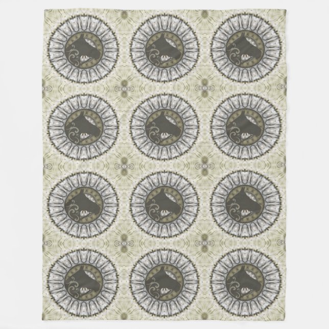 Cooles Tiermuster - Mandala Horse 1 Fleecedecke (Vorderseite)