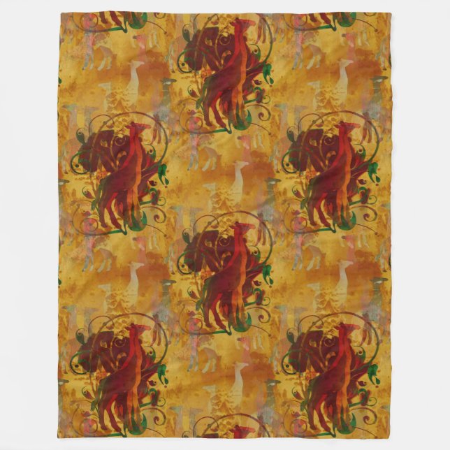 Cooles Tiermuster - Muster 1 Fleecedecke (Vorderseite)