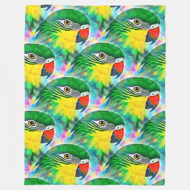 Cooles Tiermuster - Papageienvögel 1 Fleecedecke (Vorderseite)