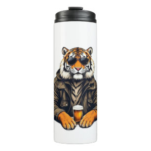 Cooles Tiger-Bierglas - Einzigartiges Tierdesign-G Thermosbecher