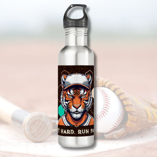 Cooles Tiger-Geschenk für Baseball-Spieler Lover C Edelstahlflasche