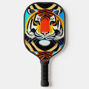 Cooles Tiger-Gesicht Abstrakte Kunst Pickleball Schläger