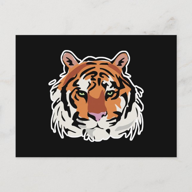 cooles Tigergesicht-Design Postkarte (Vorderseite)