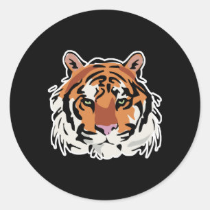 cooles Tigergesicht Runder Aufkleber