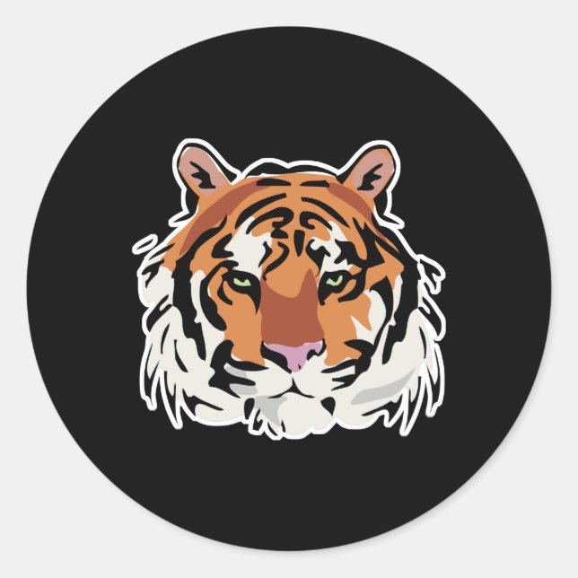 cooles Tigergesicht Runder Aufkleber (Vorderseite)