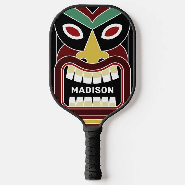 Cooles Tiki Totem individuelle Name Pickleball Pad Pickleball Schläger (Vorderseite)