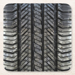 Cooles Tire Rubber Automotive Texture Decke Rechteckiger Pappuntersetzer
