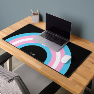 Cooles Transgender-Pride-Regenbogenmonogramm Schreibtischunterlage