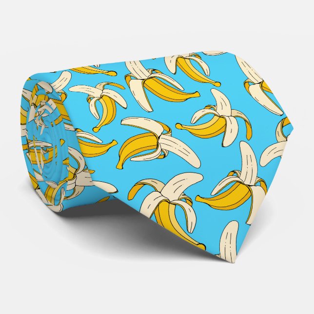 Cooles trendisches Bananenmuster Türkis Krawatte (Gerollt)