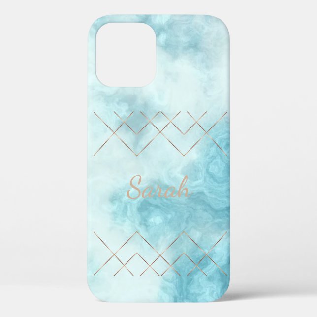 Cooles, trendy Blue Marble Case-Mate iPhone Case (Rückseite)