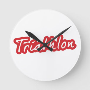 Cooles Triathlon-Design Runde Wanduhr