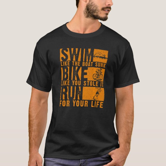 Cooles Triathlon für Damen Bootsfahrrad fahren Tr T-Shirt (Vorderseite)