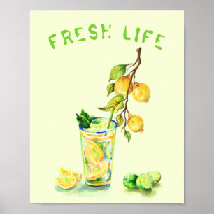 Cooles Trinkplakat für frische Zitronen - Eigener  Poster
