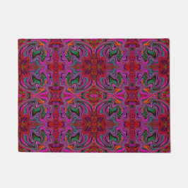 Cooles Trippy-Magenta, Rot- und Grünes Wavy-Muster Fußmatte
