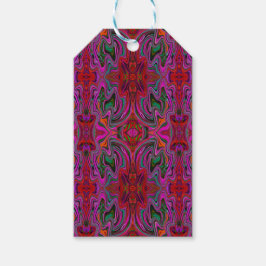 Cooles Trippy-Magenta, Rot- und Grünes Wavy-Muster Geschenkanhänger