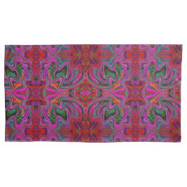 Cooles Trippy-Magenta, Rot- und Grünes Wavy-Muster Kissenbezug
