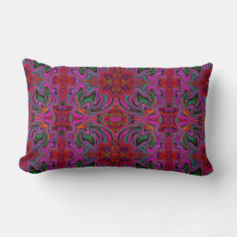 Cooles Trippy-Magenta, Rot- und Grünes Wavy-Muster Lendenkissen