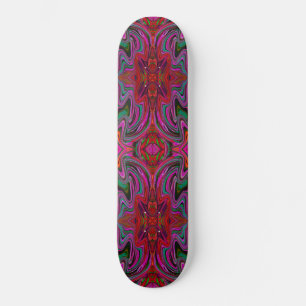 Cooles Trippy-Magenta, Rot- und Grünes Wavy-Muster Skateboard