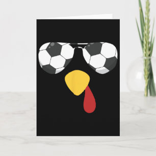 Cooles Truthahn-Gesicht mit Fußball-Sonnenbrille z Karte