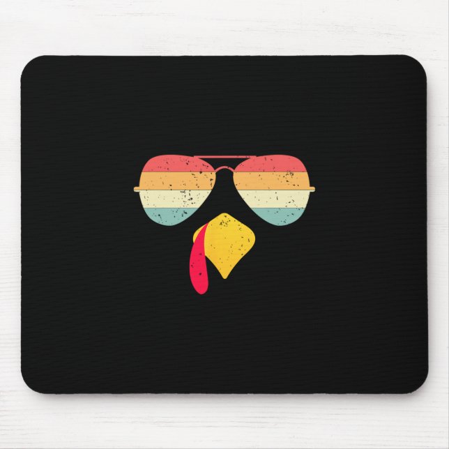 Cooles Truthahn-Gesicht mit Sonnenbrille Lustiger  Mousepad (Vorne)