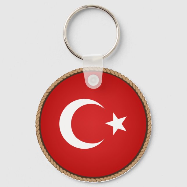 Cooles türkisches FlaggenSiegel Schlüsselanhänger (Vorderseite)