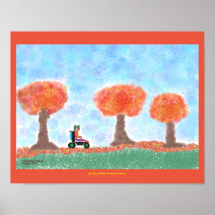 Cooles Typ-Rollen in Herbst leavesposter Poster