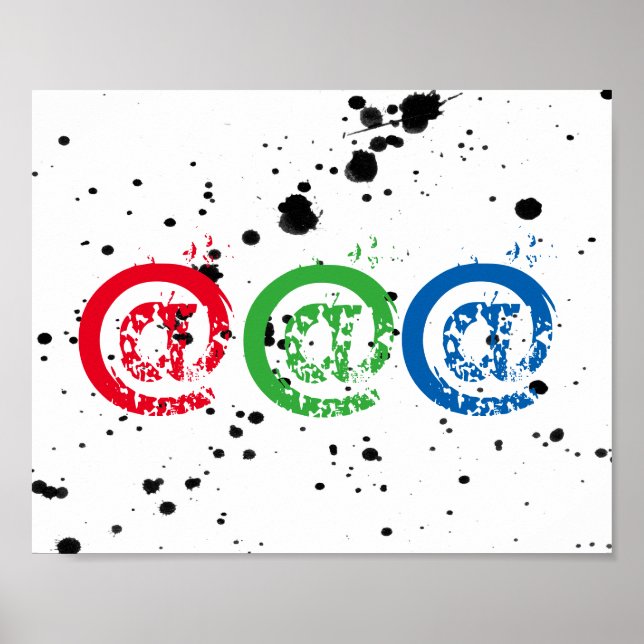 cooles Typografie-Poster auf schwarzem Spritzer Poster (Vorne)