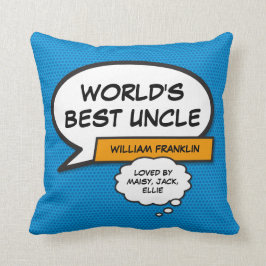 Cooles Typografisches Blau des Besten Onkel-Spaß d Kissen