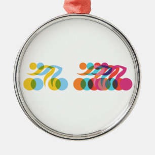 Cooles und einzigartiges Design für Radfahrer Silbernes Ornament