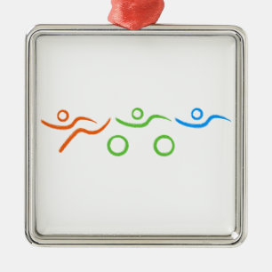 Cooles und einzigartiges Triathlon-Design Ornament Aus Metall