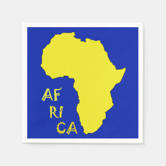 Cooles und funkelndes Gelbes Afrika-Kartenpapier N Serviette