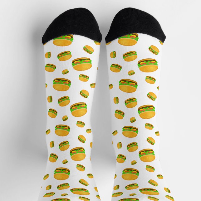 Cooles und lustiges Hammermuster auf weißem Weiß Socken (Oben)