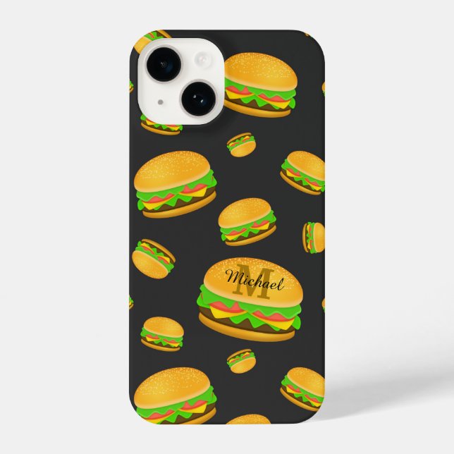 Cooles und lustiges Hammermuster Monogram iPhone 14 Hülle (Rückseite)