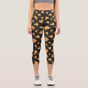 Cooles und lustiges Pizzaschnittmuster Capri Leggings