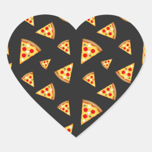 Cooles und lustiges Pizzaschnittmuster Herz-Aufkleber