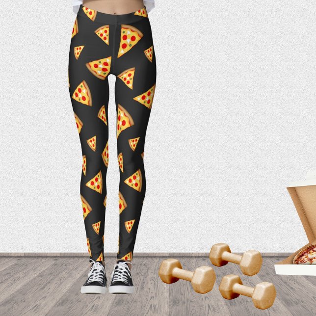 Cooles und lustiges Pizzaschnittmuster Leggings (Stand out in the gym with our cool fun pizza leggings!)