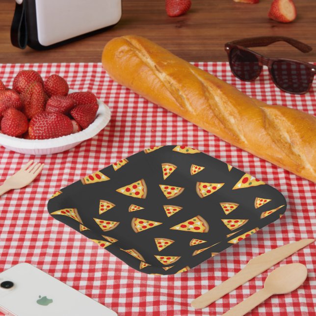 Cooles und lustiges Pizzaschnittmuster Pappteller (Picknick)