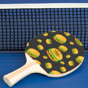 Cooles und lustiges Yummy-Hammermuster Monogramm Tischtennis Schläger