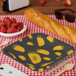 Cooles und lustiges Yummy-Tacom Monogram Pappteller