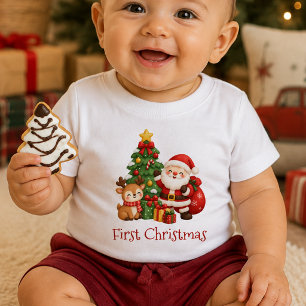 Cooles und modernes erstes Weihnachts-Baby-T-Shirt Baby T-shirt