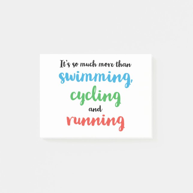 Cooles und originelles Design für Triathleten Post-it Klebezettel (Vorderseite)