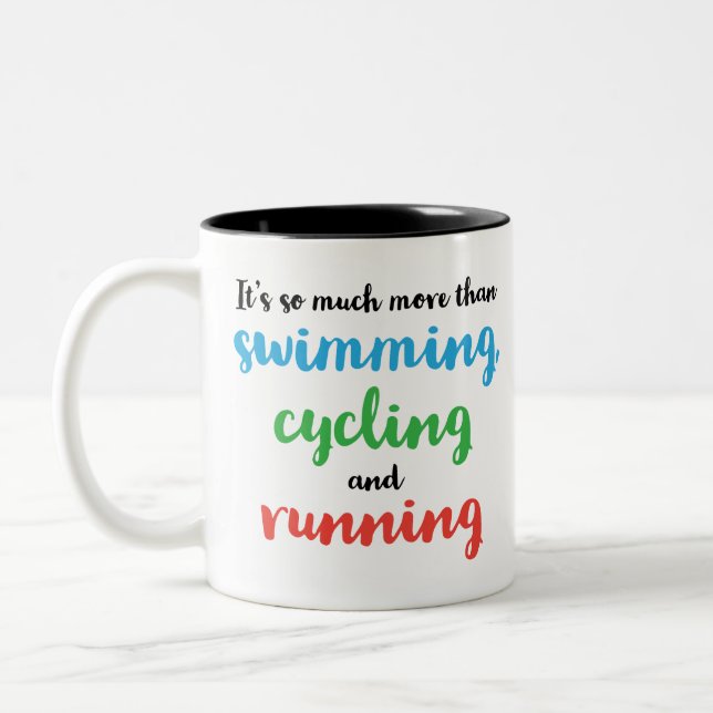 Cooles und originelles Triathlon Design für Triath Zweifarbige Tasse (Links)