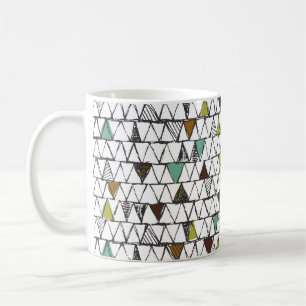 Cooles und trendiges nahtloses Muster aus handgeze Kaffeetasse