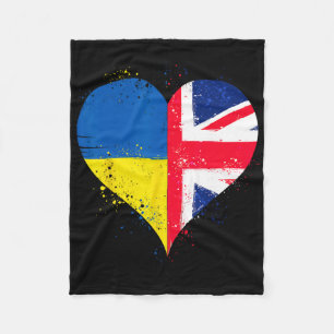 Cooles Union Jack und Ukraine-Flagge für stolze Uk Fleecedecke